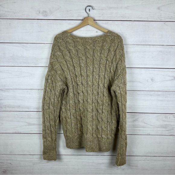 Paris Atelier x & Other Stories Cable Knit Wool Alpaca Blend V Neck Sweater XS - Picture 2 of 6